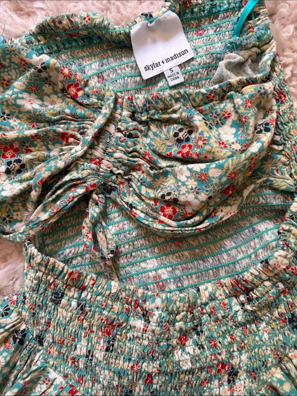 Strapless Floral Smocked dress